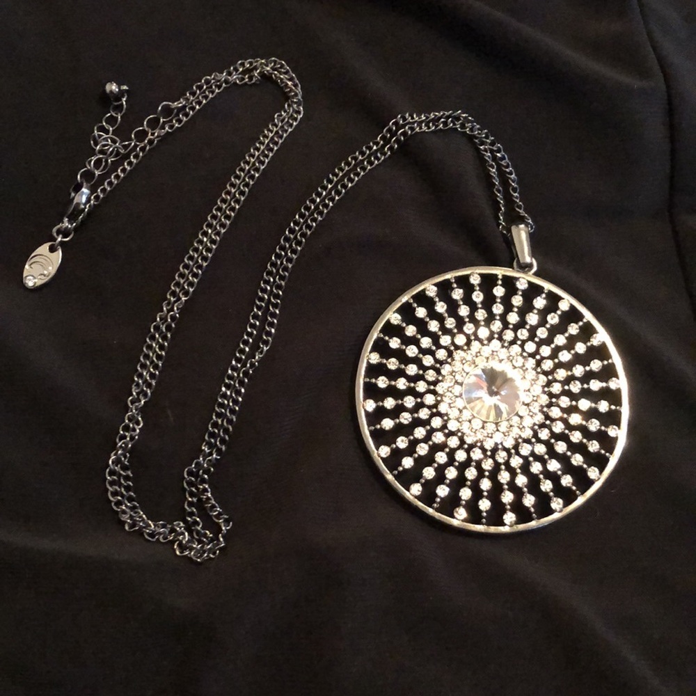 Charming Charlie Black and Rhinestone Necklace